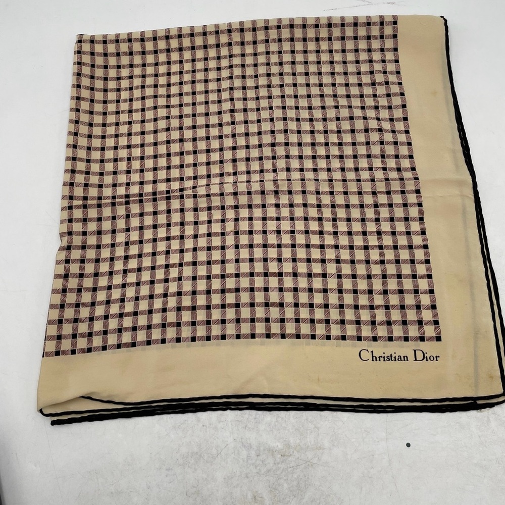 Dior Beige and Black Checkered Unisex Scarf